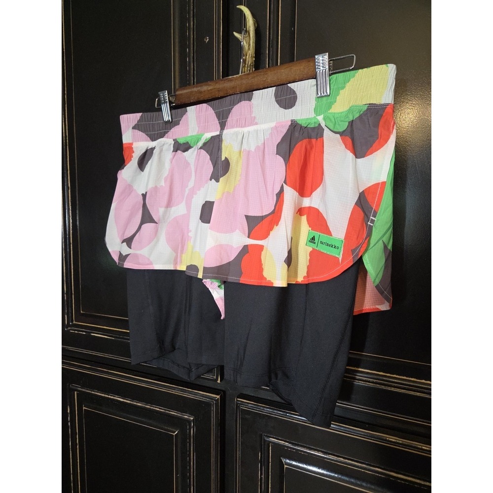 Adidas Marimekko NWT Running 2 N 1 Shorts, Women's Large, Running, Outdoors,